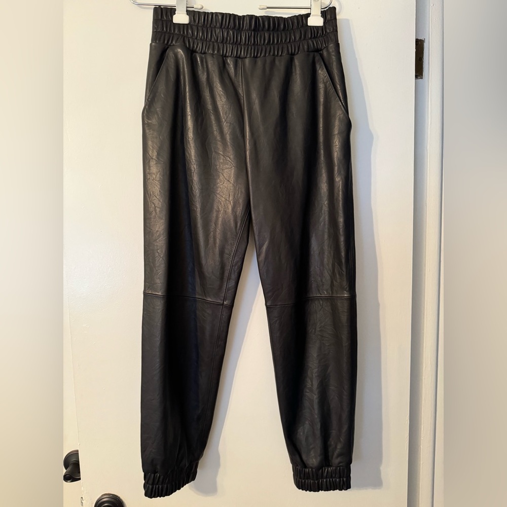 Veronica Beard Leather Joggers